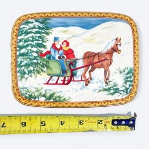 VTG Christmas Mikasa Holiday Horse Ride Collectible Trinket Box Made in Japan